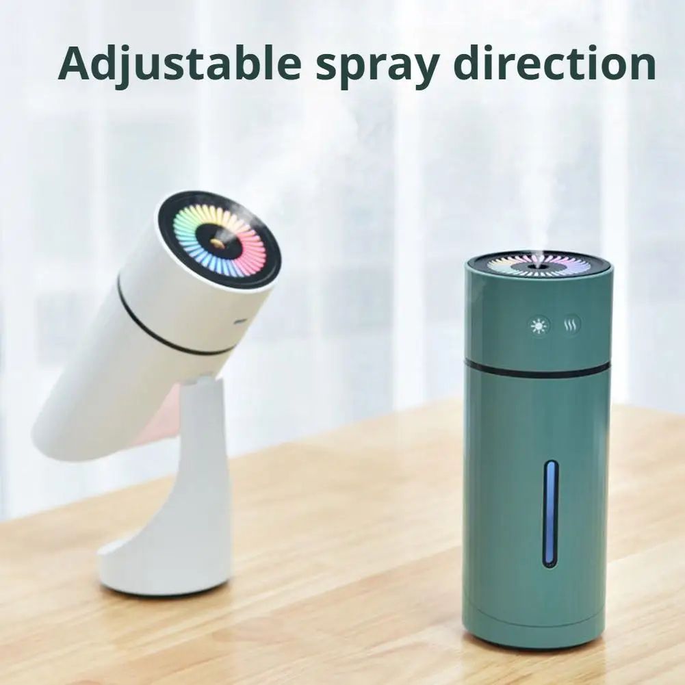 Humidificateur d'air sans fil rechargeable, diffuseur de brume à 360 degrés, lumière nocturne RGB, diffuseur d'huiles essentielles, purificateur pour voiture, chambre à coucher, bureau