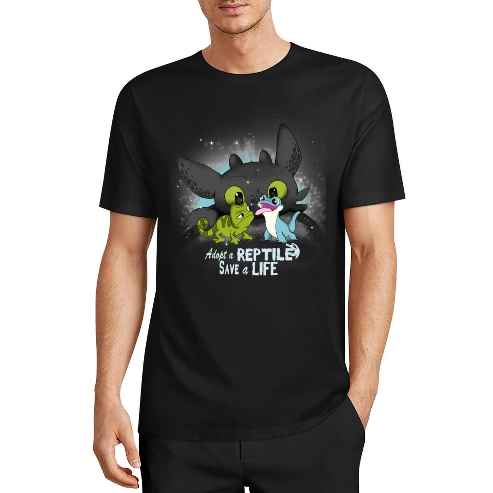 Adopt a Reptile_ Tothless, Pascal and Bruni Togheter! T-Shirt customizeds kawaii clothes plain vintage t shirt men