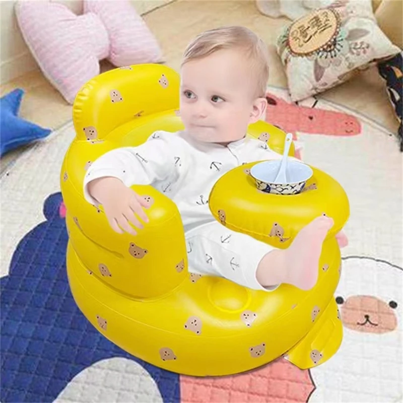 Chaise d'apprentissage en PVC pour bébé, canapé gonflable avec Support arrière, facile à ranger à