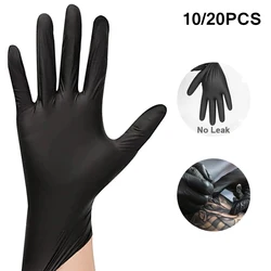 NitCarter-Gants de Tatouage Noirs Imperméables à Haute artificiel asticité, Accessoires de Protection pour le Maquillage, 20/10 Pièces