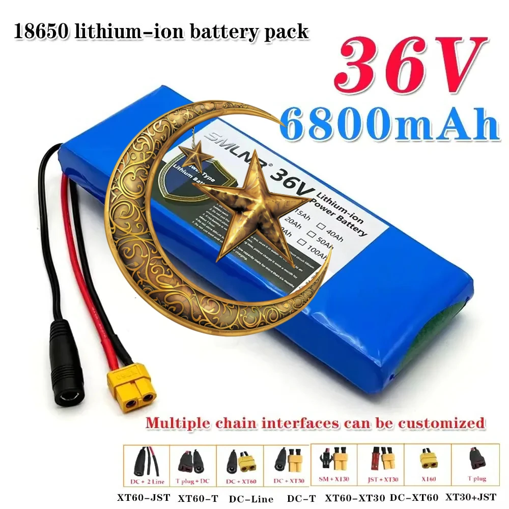 36V 6800mAh 10S1P 18650 lithium-ion rechargeable battery pack 20A with BMS scooter and bicycle