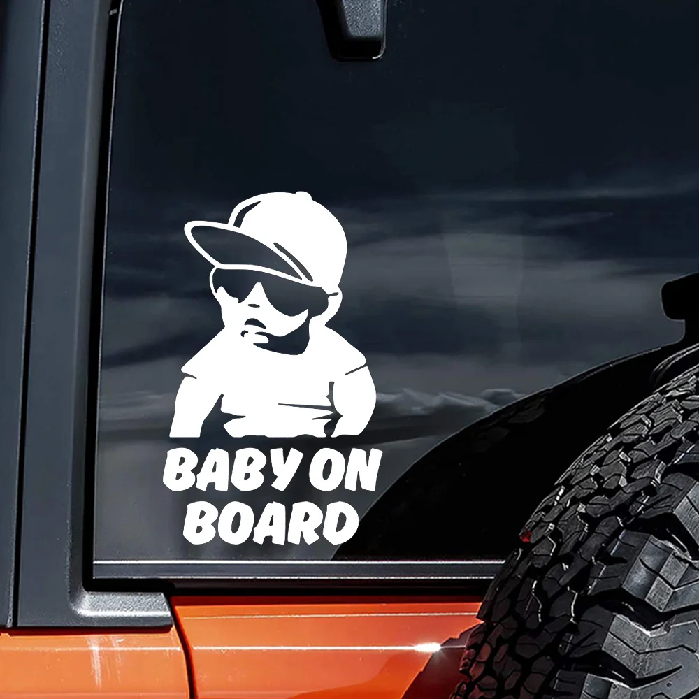 BABY ON BOARD Cool Boy Sticker Self Adhesive Waterproof Anti-scratch Vinyl Decal For Car Window Bumper,11x18cm