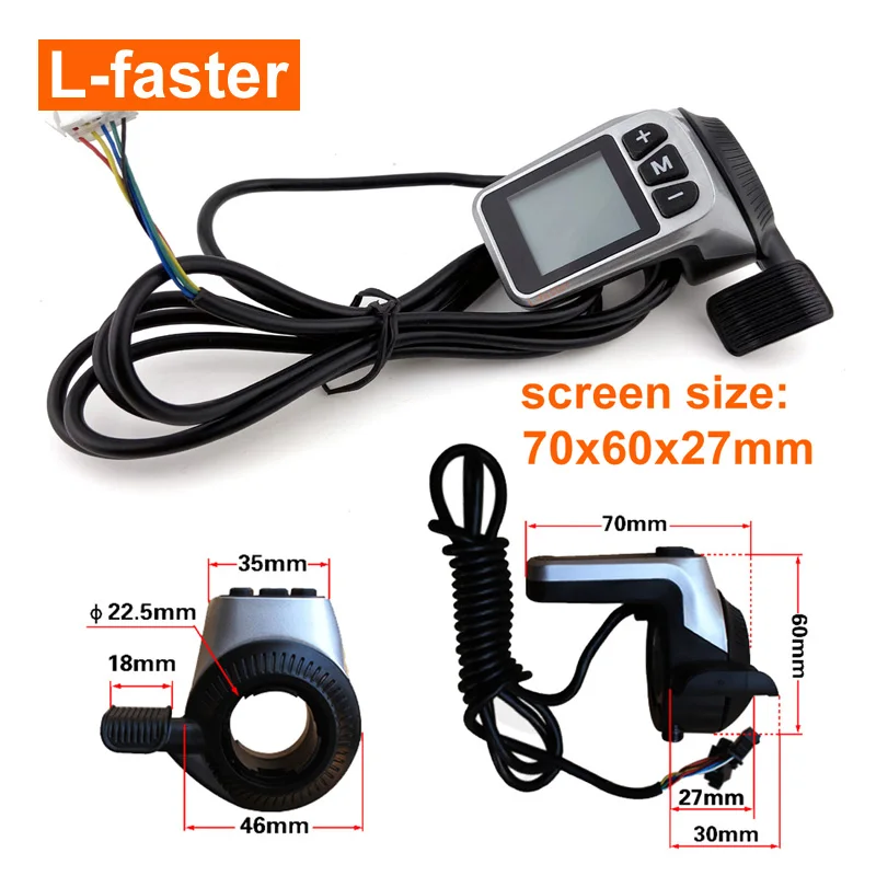 electric bicycle LCD display thumb throttle accessories for 1000w brushless motor conversion kit ebike