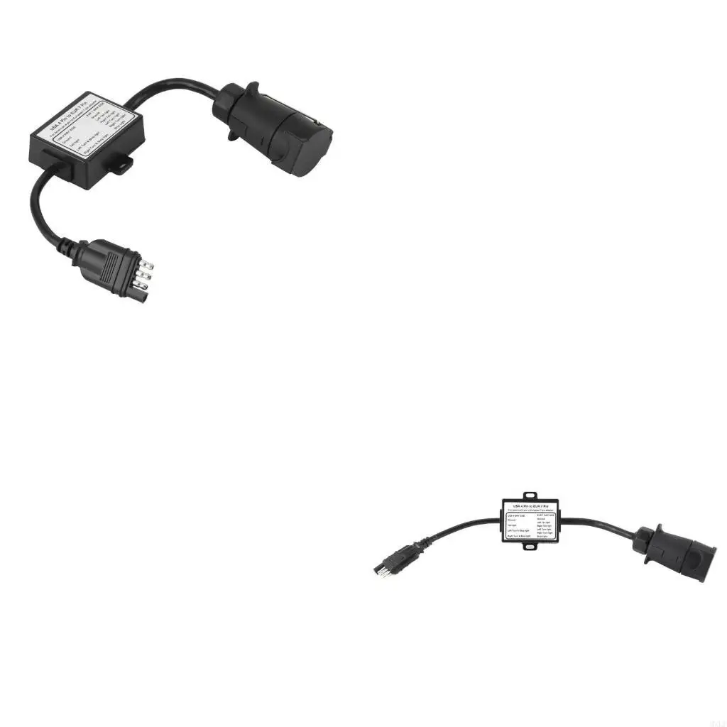 American 4 Pin to European 7 Pin Trailer Adapter for Brake&Taillight Separation