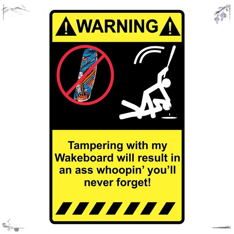 15X7CM Warning Hands and Feet with My Fancy Skateboard Sticker Decals Fun Beach Wake Boarding Stickers ,PVC