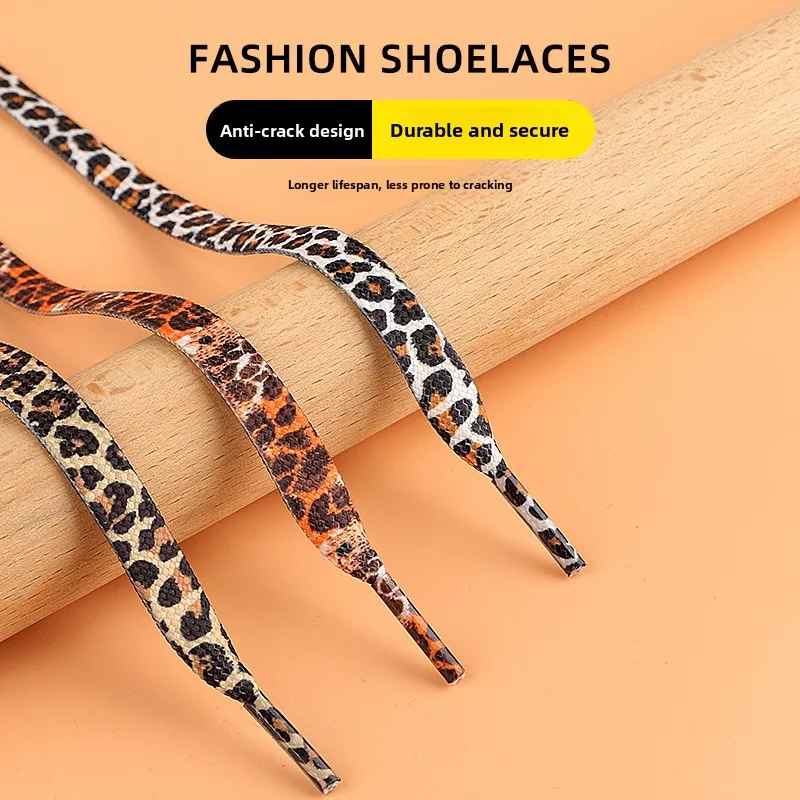2026 New Flat Basketball Shoes Laces  Canvas Sports White Black Leopard Print Flats Elastic Fiber Shoelaces for Men W...