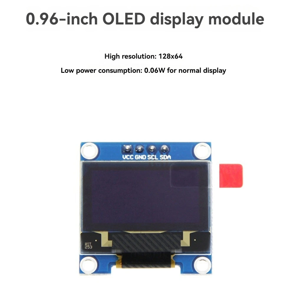 # 366B dla Raspberry Pi 0,96-calowy moduł OLED I2C SSD 4Pin dla Arduino STM32 (losowy kolor)