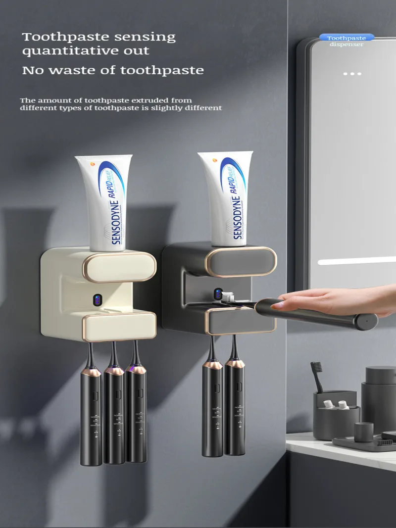 Wall Mounted NoPunch Toothpaste Sterilizer Smart Toothbrush Holder Toothbrush Holder Intelligent