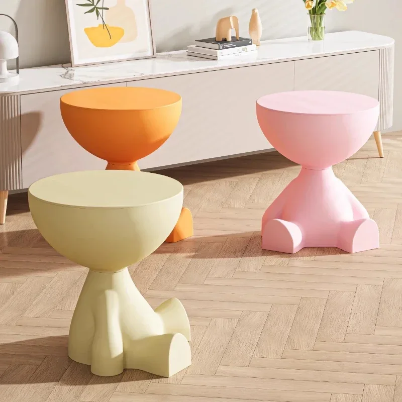 Lovely Plastic Coffee Table Round Living Room Side Table Room Sofa Table Nordic Furniture for Decor Charming Living Room