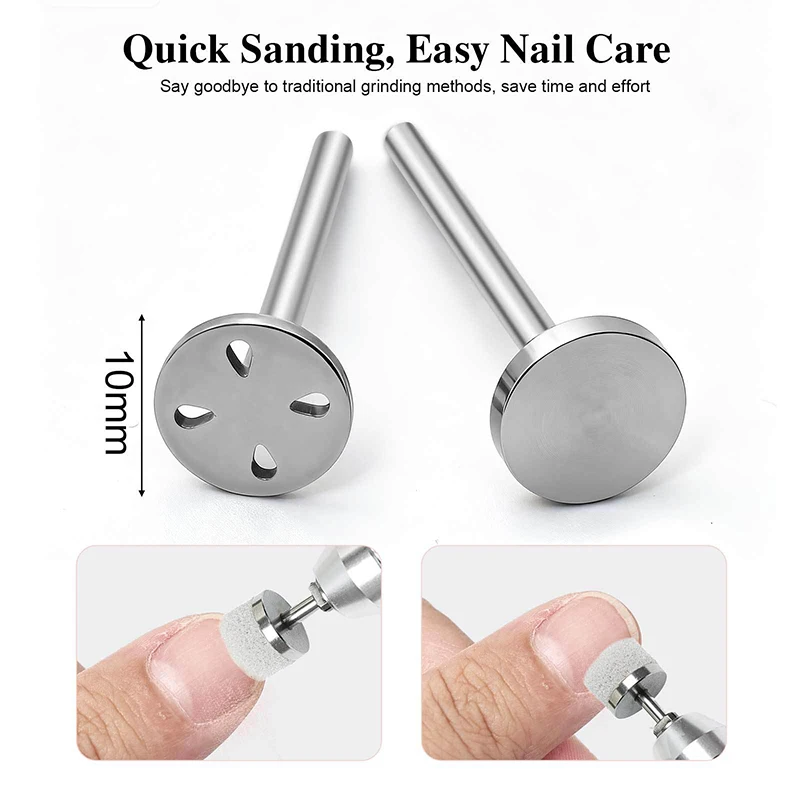 50pcs 10mm Self-Adhesive Buffing Pads-Stainless Steel Replacement Discs for Pedicure/Manicure Polishing, SalonGrade NailCare Kit - Image 5