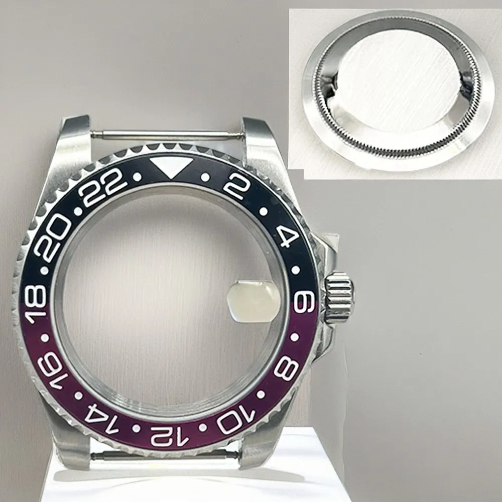 Задняя часть 40 мм, прозрачное сапфировое стекло, черный корпус с PVD-покрытием ETA2836 NH35 36 Mingzhu DG2813 5833 Miyota 8215 8205