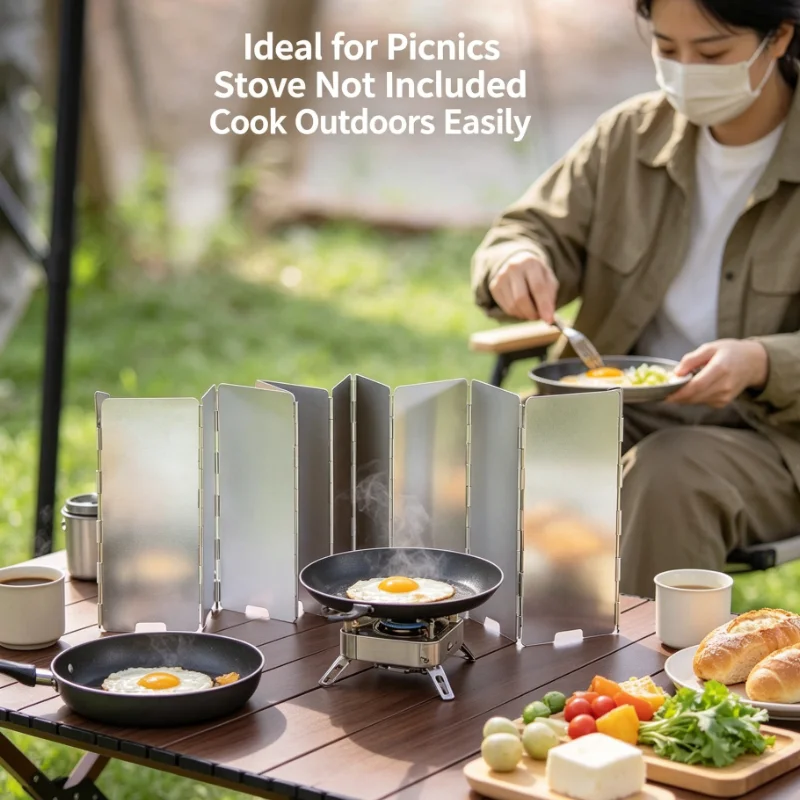 屋外折りたたみ式カセットコンロ アルミ製ウィンドシールド キ - Camping Cooking Windshield のレビューと価格
