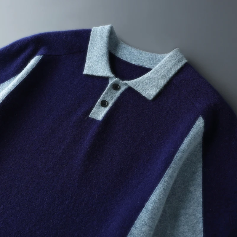 Men's Sweater Pullover Short Sleeved Polo collar Spring Summer 100% Wool Knitted Lapel  T-Shirt Casual Breathable Simple Tops