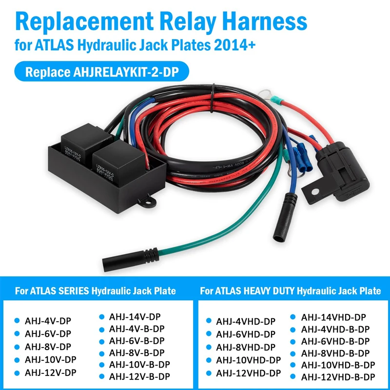 Boats Replacement Relay Harness Fit for Atlas Hydraulic Jack Plates 2014+, Replace AHJRELAYKIT-2-DP ,Marine Electronics Parts