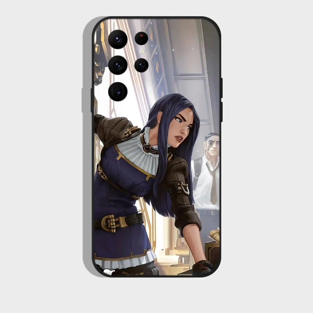 Game Caitlyn A-Arcane L-Lol Phone Case for Samsung S25,S24,S23,S22,S21,S20,Ultra,Pro,S10,S30Plus,FE Black Cover