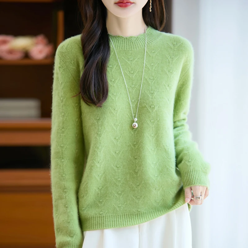 سترة امرأة الصوف الشتاء سميكة متماسكة البلوز الدافئة فضفاضة عارضة الخريف أزياء تريكو أنيقة محبوك ملابس مريحة أعلى