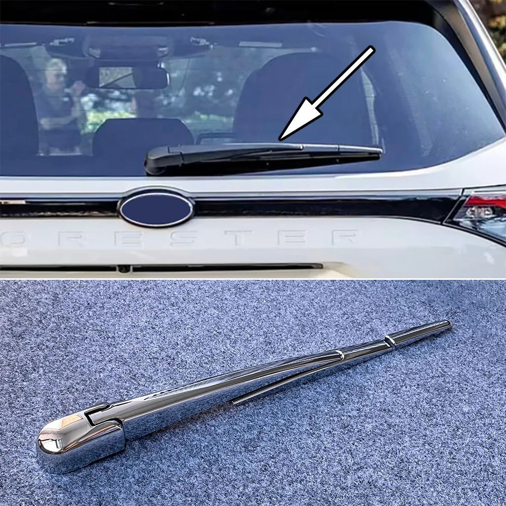

Chrome Rear Liftgate Window Wiper Blade Trim Cover Stickers For 2025 2026 Subaru Forester Accessories