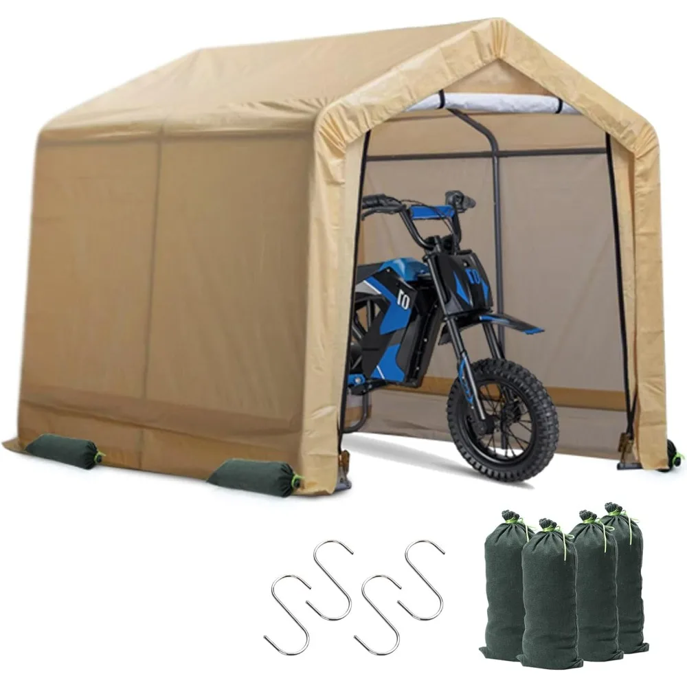 Yellow Sheds Outdoor Storage Booth Waterproof and UV Resistant Portable Garage Carport Motorcycle Bike ATV Tent Shed Garden Home