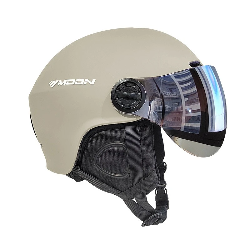 Moon Skiing Helmet Wear Resistant Portable Cold Proof Skiing Helmets Detachable Winter Sports Accessories Adjustable Helmet