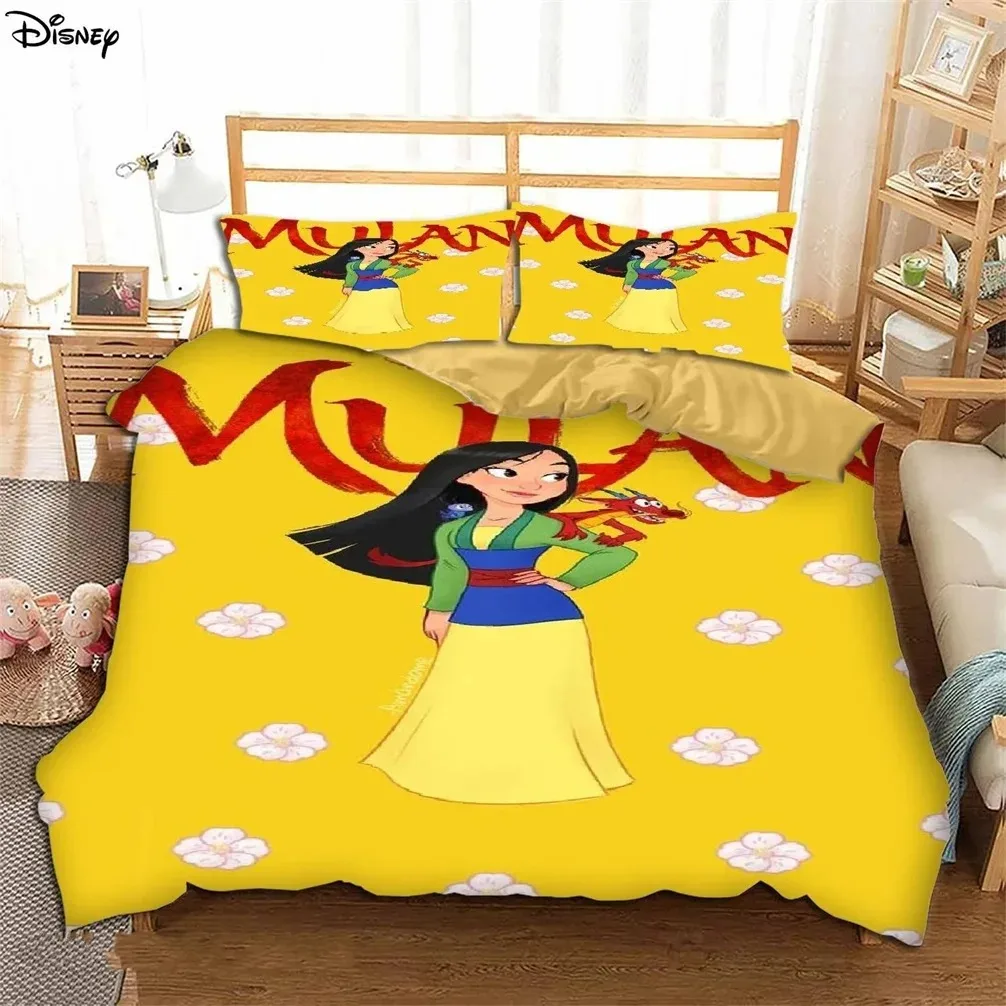 Disney  Mulan Bedding Set,Fairy Tale Bedding Set,3D Printing,Twin Size Bedding Sets King Quilt,For Kids Adults