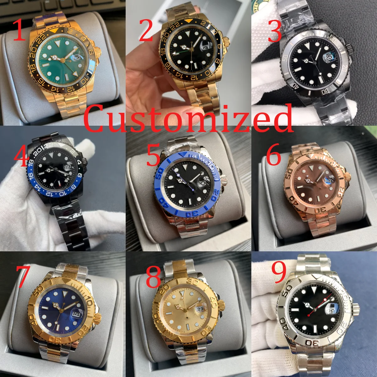 Orologio meccanico completamente automatico alla moda impermeabile da uomo nuovo Orologio da uomo subacqueo casual in gomma con cintura in acciaio può essere personalizzato