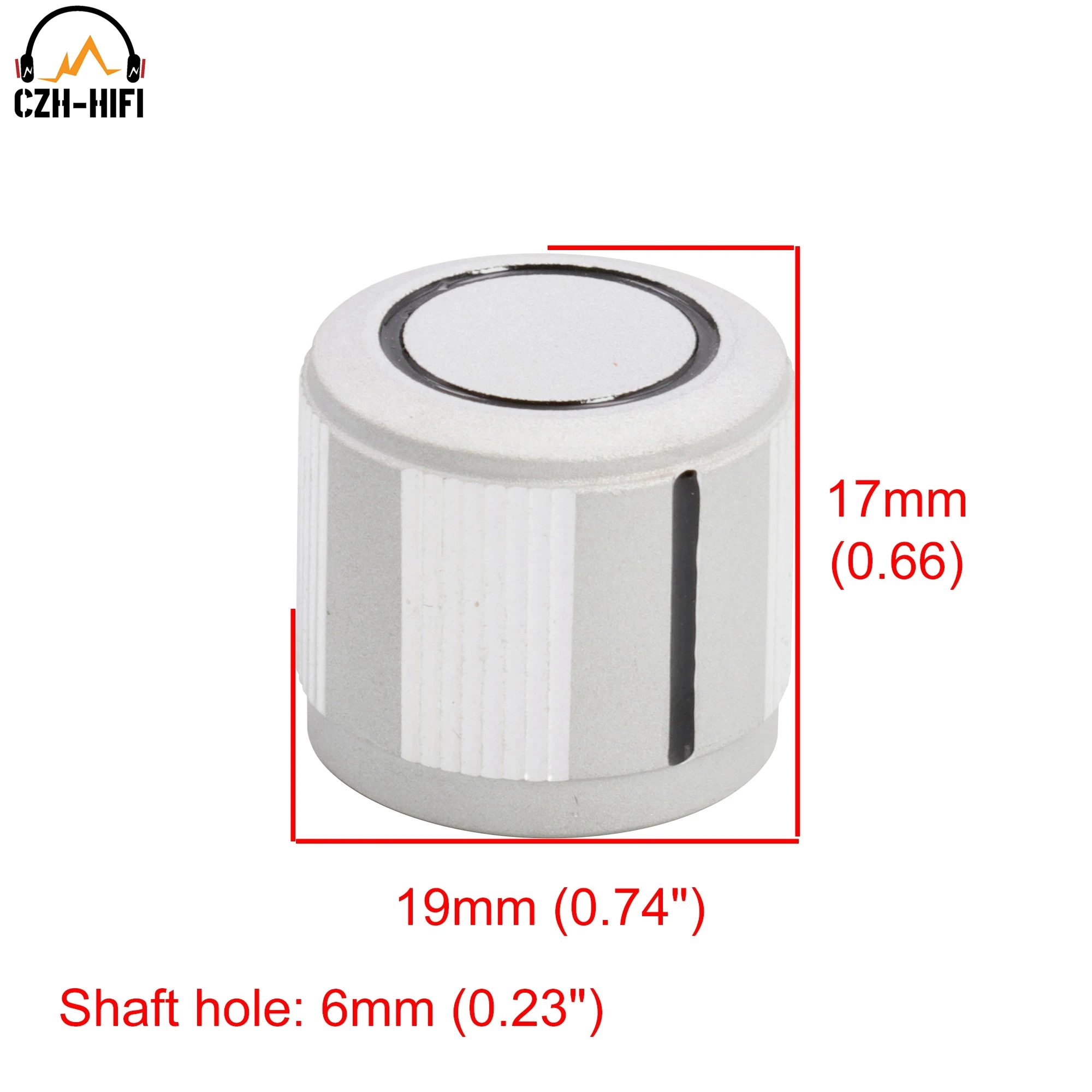 Botón de perilla de potenciómetro de aluminio sólido mecanizado CNC Mini, tapa de botón para Pedal de efecto de amplificador de guitarra, DAC, CD, Subwoofer, Radio Volum, 19mm, 1 unidad
