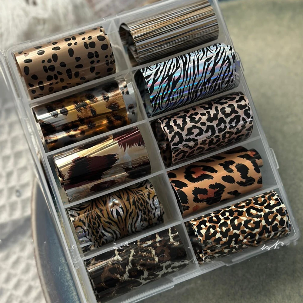10 Rollen 4 x 50 cm schwarz weiß Spitze Transfer Nagel Aufkleber Sexy Blume Spitze Nail Art Transfer Folien Papier für DIY Maniküre Aufkleber * @ #