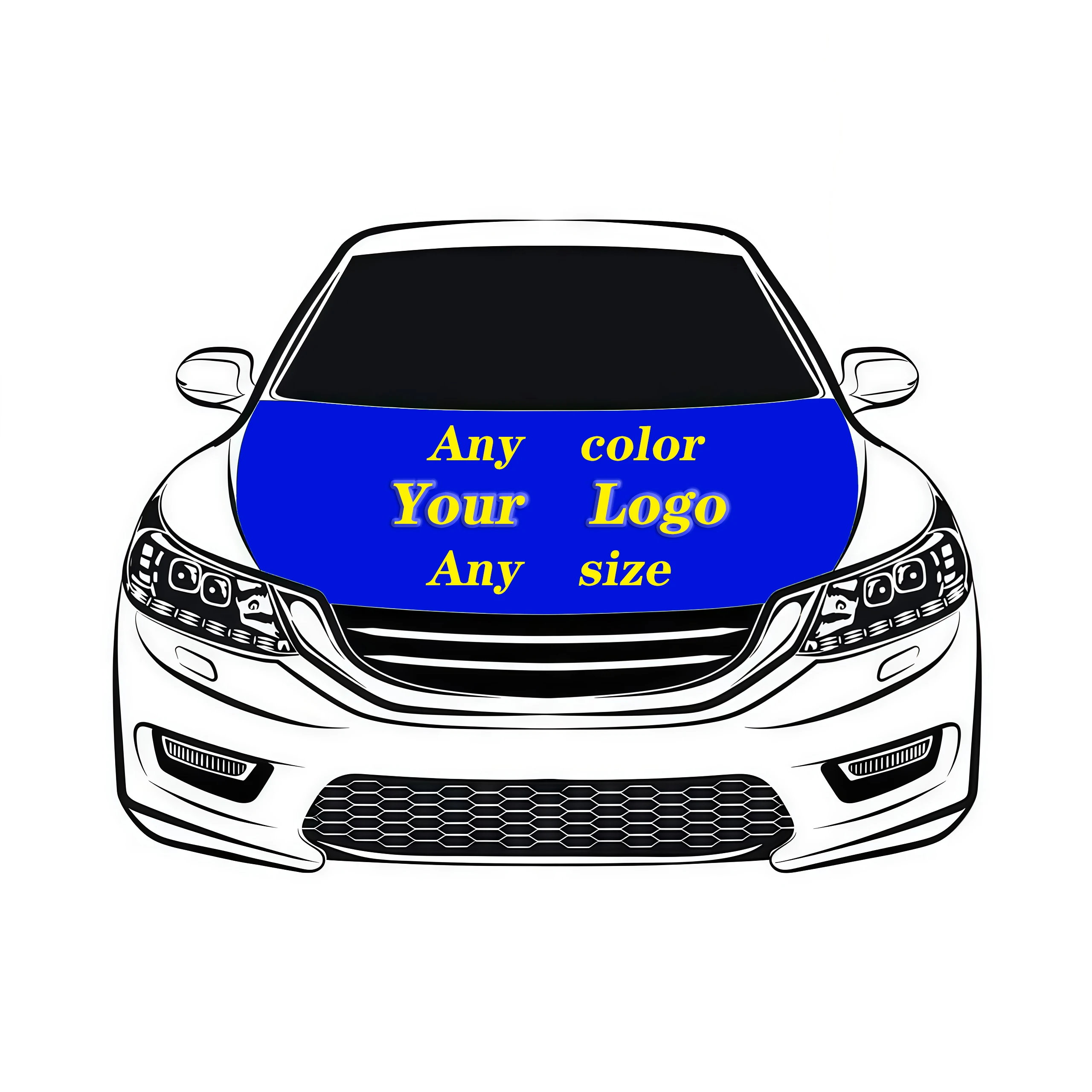 xvggdg  Personalized Custom Car Hood Cover Flag   Elastic Fabrics For  Truck Full Graphic Lover Gift Decor Bonnet Banner