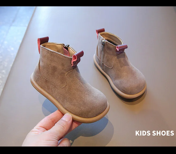 Herbst-Winter Baby Jungen Mädchen Stiefel Oxford Wildleder Kinder Freizeitschuhe Outdoor Rutschfeste Babyschuhe Plüsch Kinder Knöchelstiefel – Detail 19