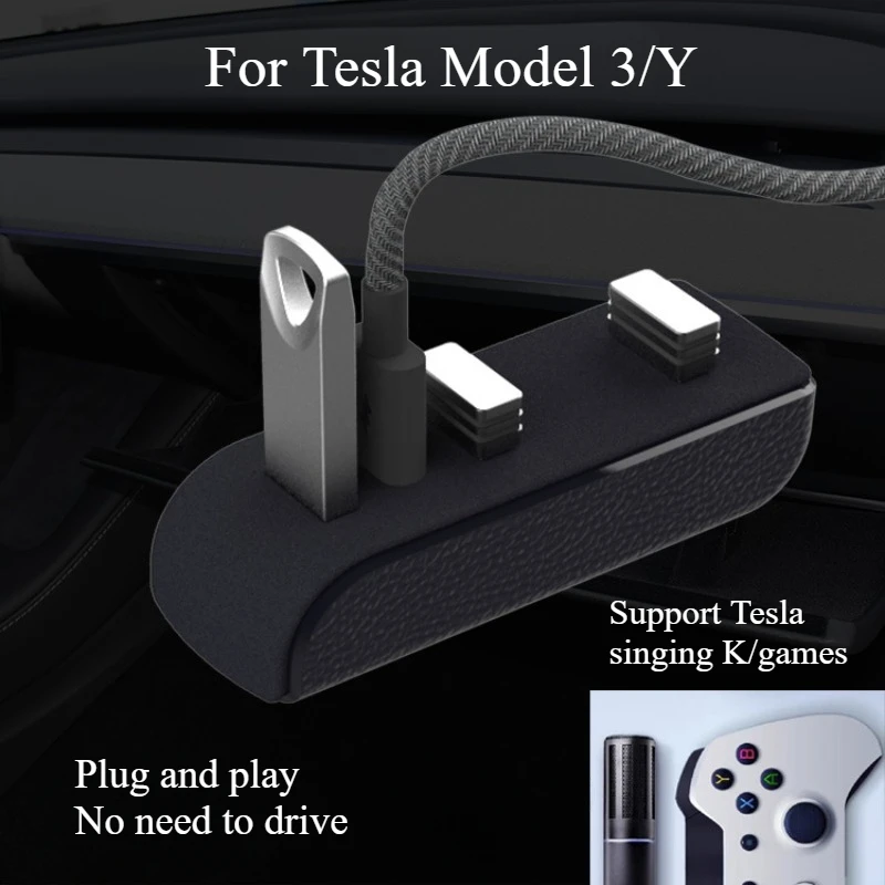 Docking Station for Tesla Model 3+ Model Y Juniper Glove Box Expansion Dock USB Hub Fast Charging Upgrade Data Transfer Adapter view 2