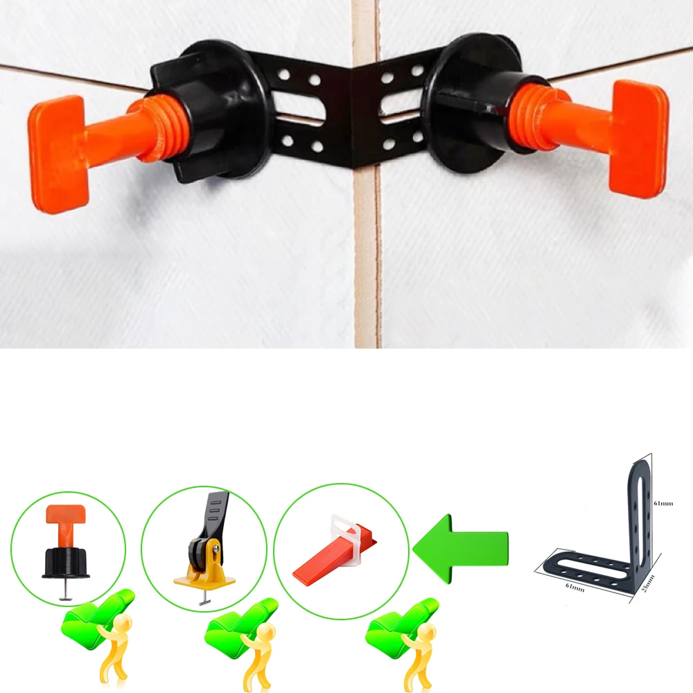 5-750pcs Floor Tile Leveling System Clips Leveler Adjuster Tile Locator Spacers Set for Porcelain Tile Wall Construction Tools