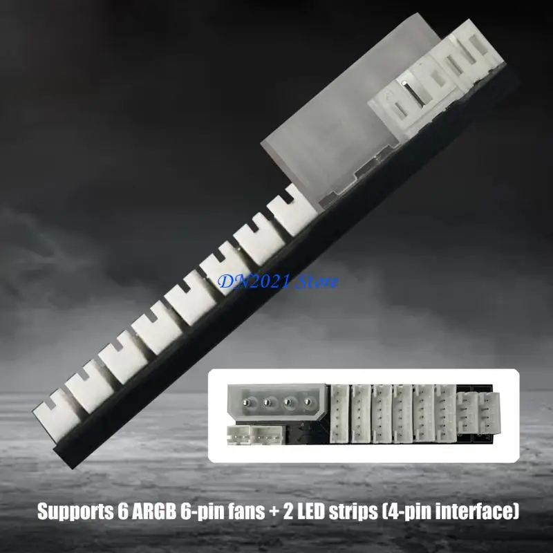 F3KE ARGB Sync Fan Speed Controller Supports 6 Case Fan And 2 LED Light Strips