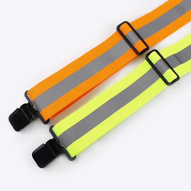 Deepeel 1 PC 5*120 ซม.ผู้ชาย Suspenders ทํางาน Suspender ยืดหยุ่นกว้างปรับ X ประเภทสายเรืองแสงสีส้มสลิงรั้ง