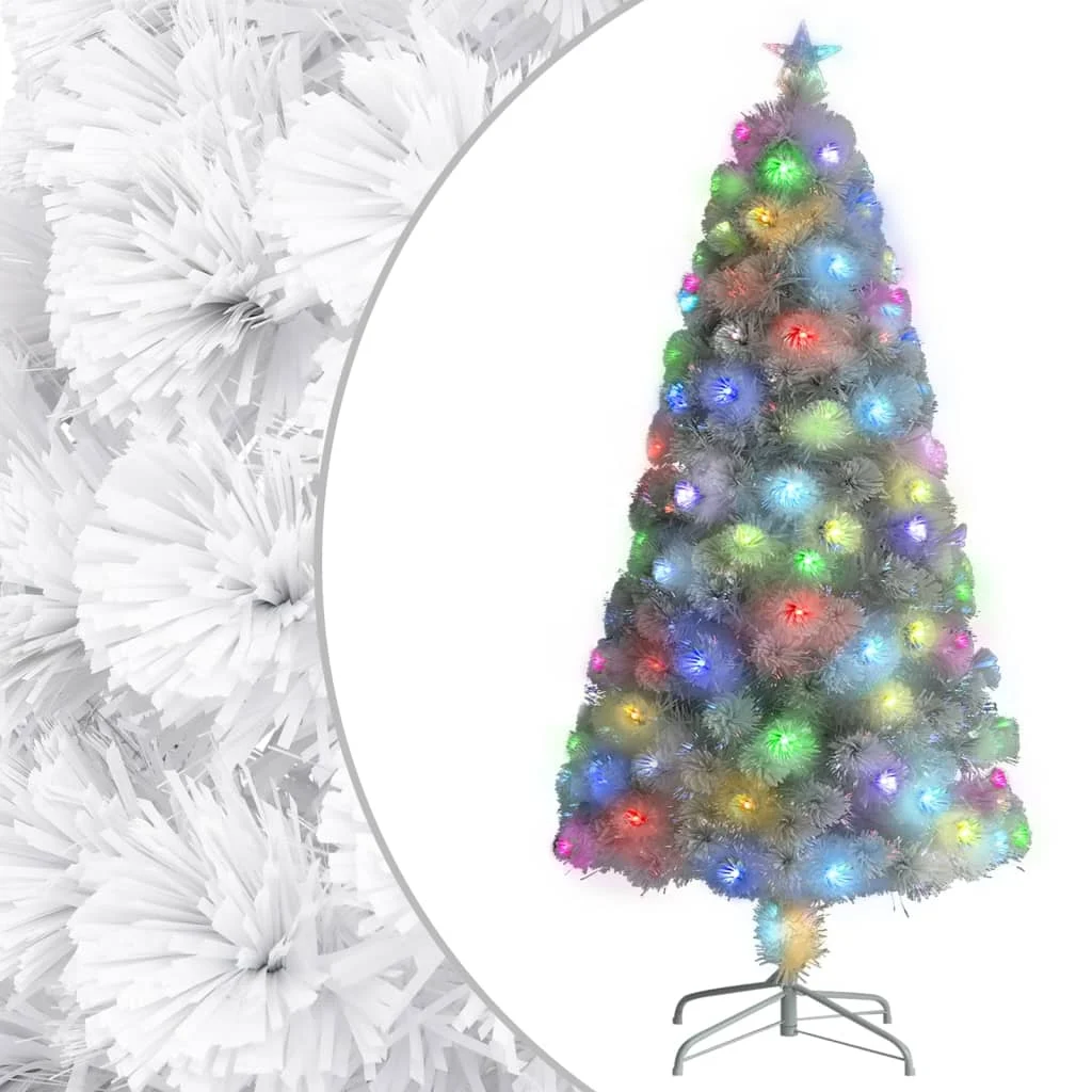 Künstlicher Weihnachtsbaum mit Beleuchtung Wei? 120cm Glasfaser