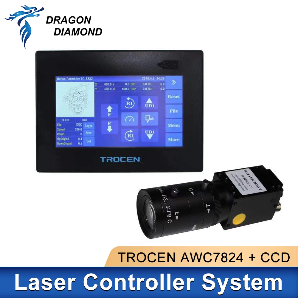 Imagem -02 - Trocen-double Head Dsp Controller System Substituição para Máquina de Corte a Laser Co2 Awc7824 Plus Ccd Eixos Awc708c 6442g 6445g