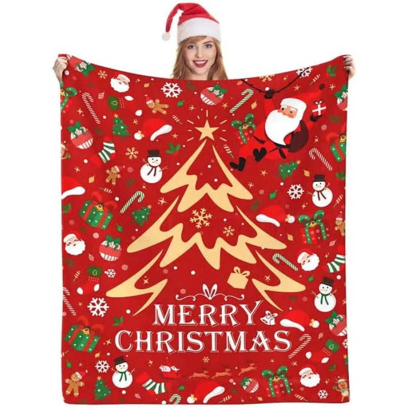 Christmas blanket, vacation home decoration luxurious plush soft warm and comfortable winter bedding sofa and air-conditioned in