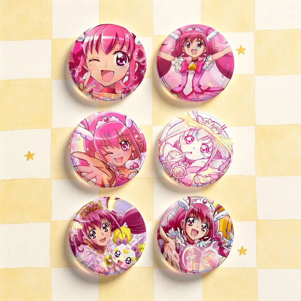 M-Miyuki Hoshizora C-Cure Happy Badges 25 32 44 58 75 mm Round Customizable Wholesale Fan goods Self-made fan freebies