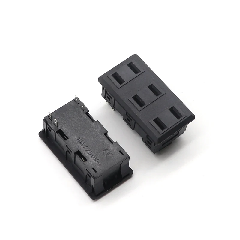 AC-112 AC power socket two plug three 6 hole 4 pin direct plug power socket 10A250V rectangular panel