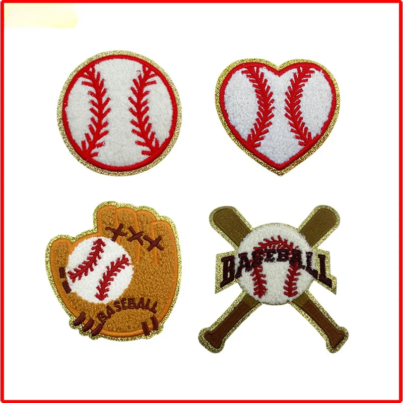 Baseball Softball Volleyball Football Patches Towel Embroidery Chenille Patch Ironing Paste Cloth Paste Clothing Bag Accessories