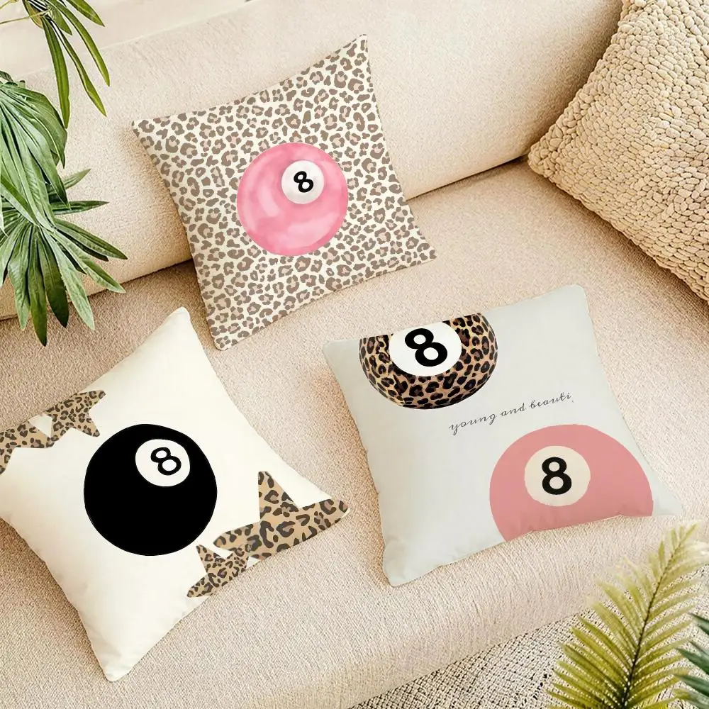 Leopard Print Black Eight Cushion Cover Linen Square Pillow Case Naturally Durable Hypoallergenic Gentle On Sensitive Skin