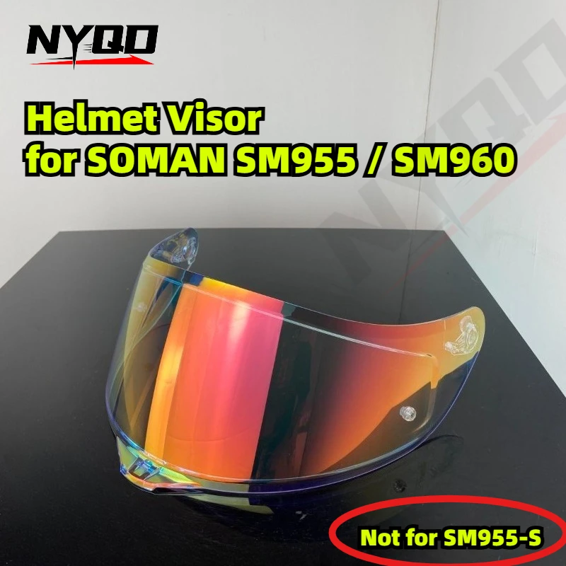 soman-ヘルメットバイザー-sm955-960用-電気メッキミラーシールド-uvカット-昼夜兼用-ユニバーサル