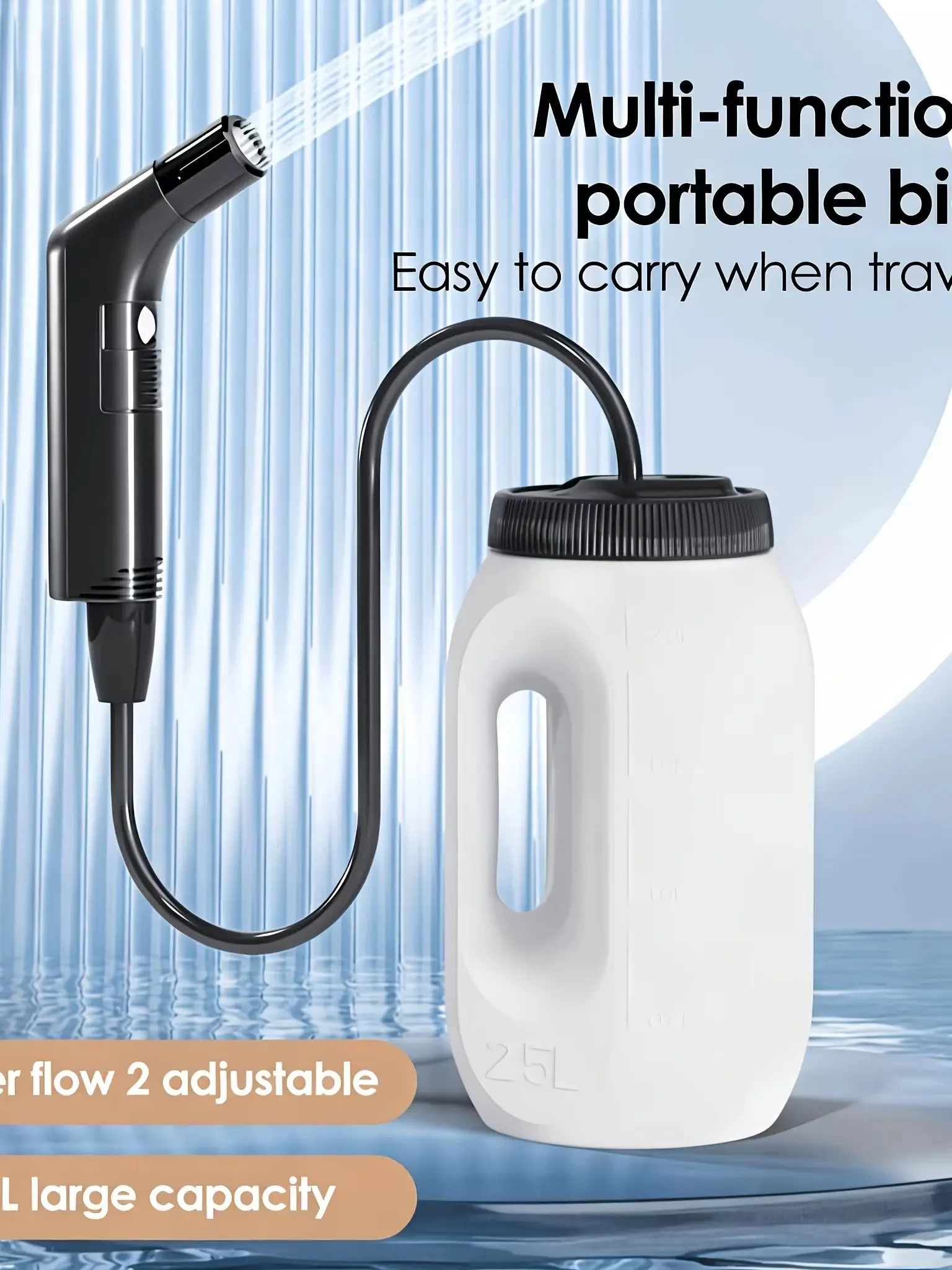 84.54oz Portable Bidet Travel for Women/Men Rechargeable Electric Shattaf for Toilet Hiking And Camping Handheld Bidet Sprayer w