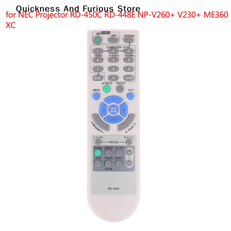 【TO】1pcs Universal English Version Remote Controller For NEC Projector Rd-450c Rd-448e Np-v260+ V230+ Me360