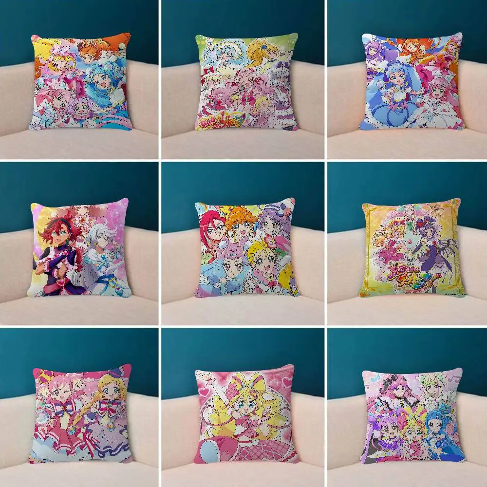 Cute Anime P-Pretty Cure Pillow Case Fashion Square Pillowcase Bedroom Sofa Room Ins Decoration Leisure
