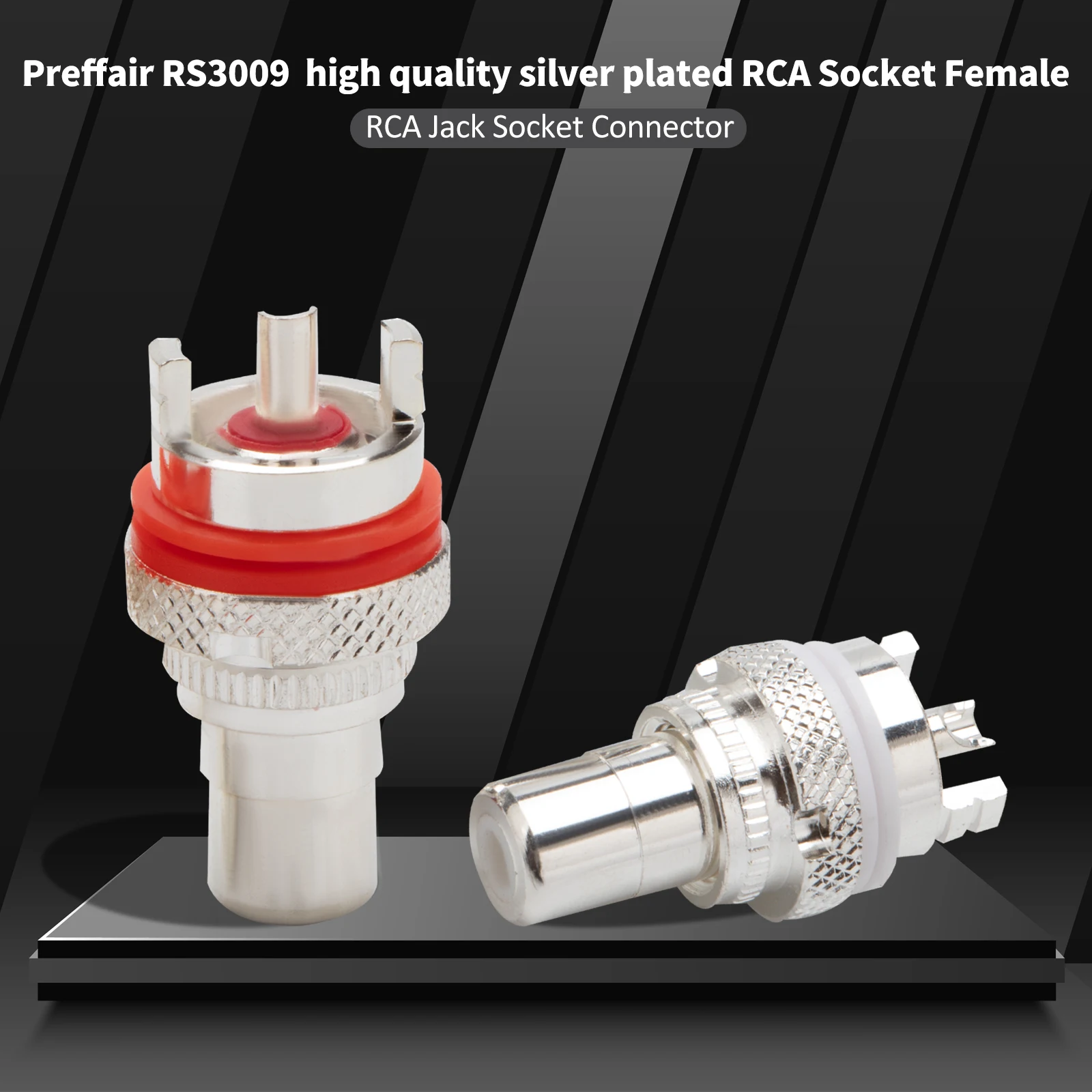 

RS3009 silver-plate RCA Lotus Female Socket Connector RCA HIFI Audio Terminals ,Amplifier CD Input RCA Jacks