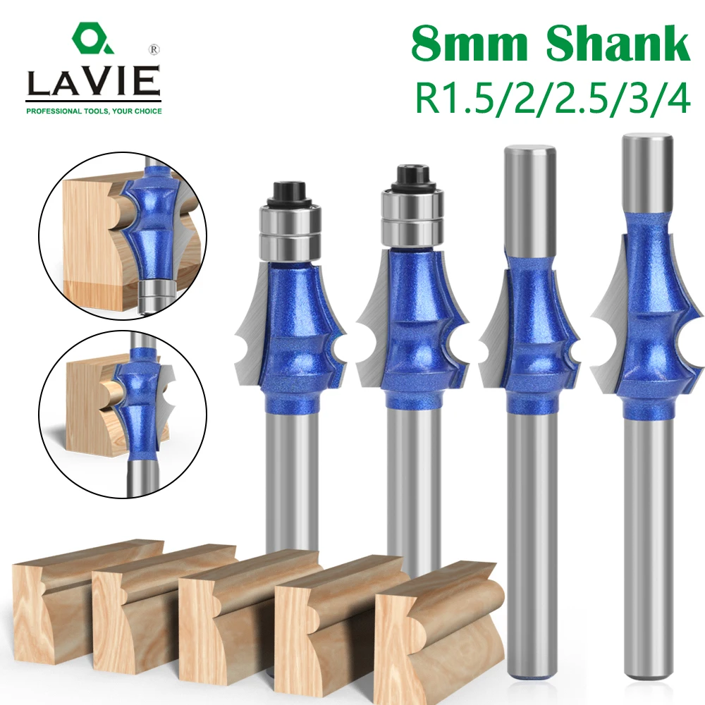 LAVIE  8mm 1pc High-quality Tungsten Carbide Drawing Line Router Bit Set For Woodworking Milling Cutter H08092