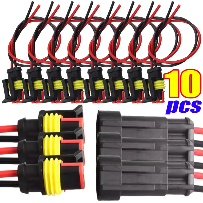 

2-контактные водонепроницаемые электрические разъемы 16 AWG с автомобильным мужским и женским проводом для автомобиля, мотоцикла, скутера, морского пехотинца