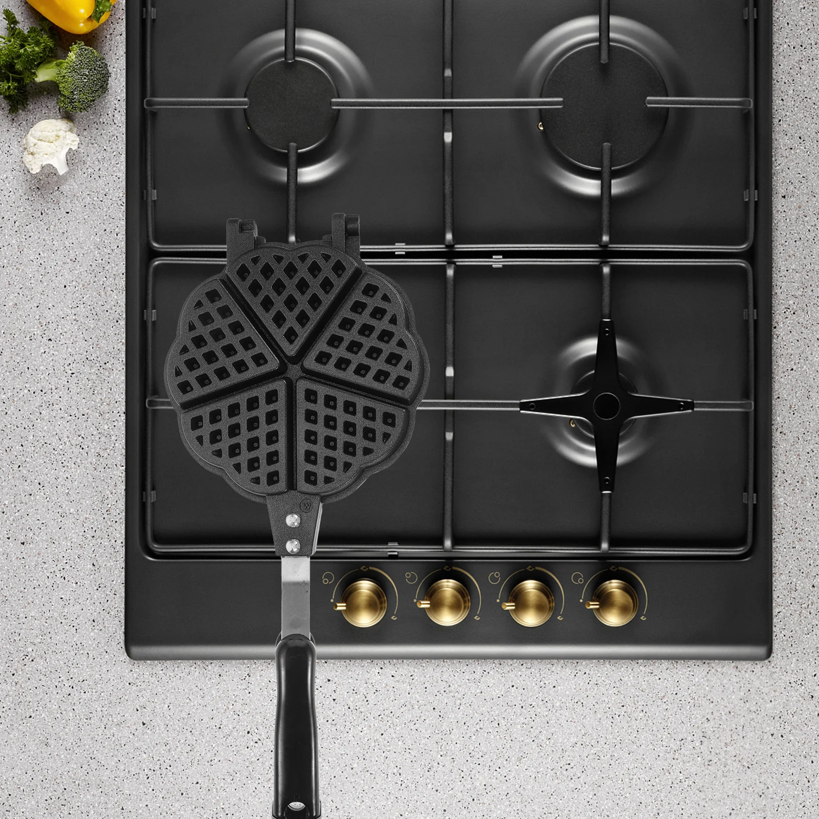 

High-Quality Nonstick Waffle Maker Pan 12 Inch Diameter Kitchen Baking Tool Easy Clean Up Perfect for Breakfast Pancakes Crepes