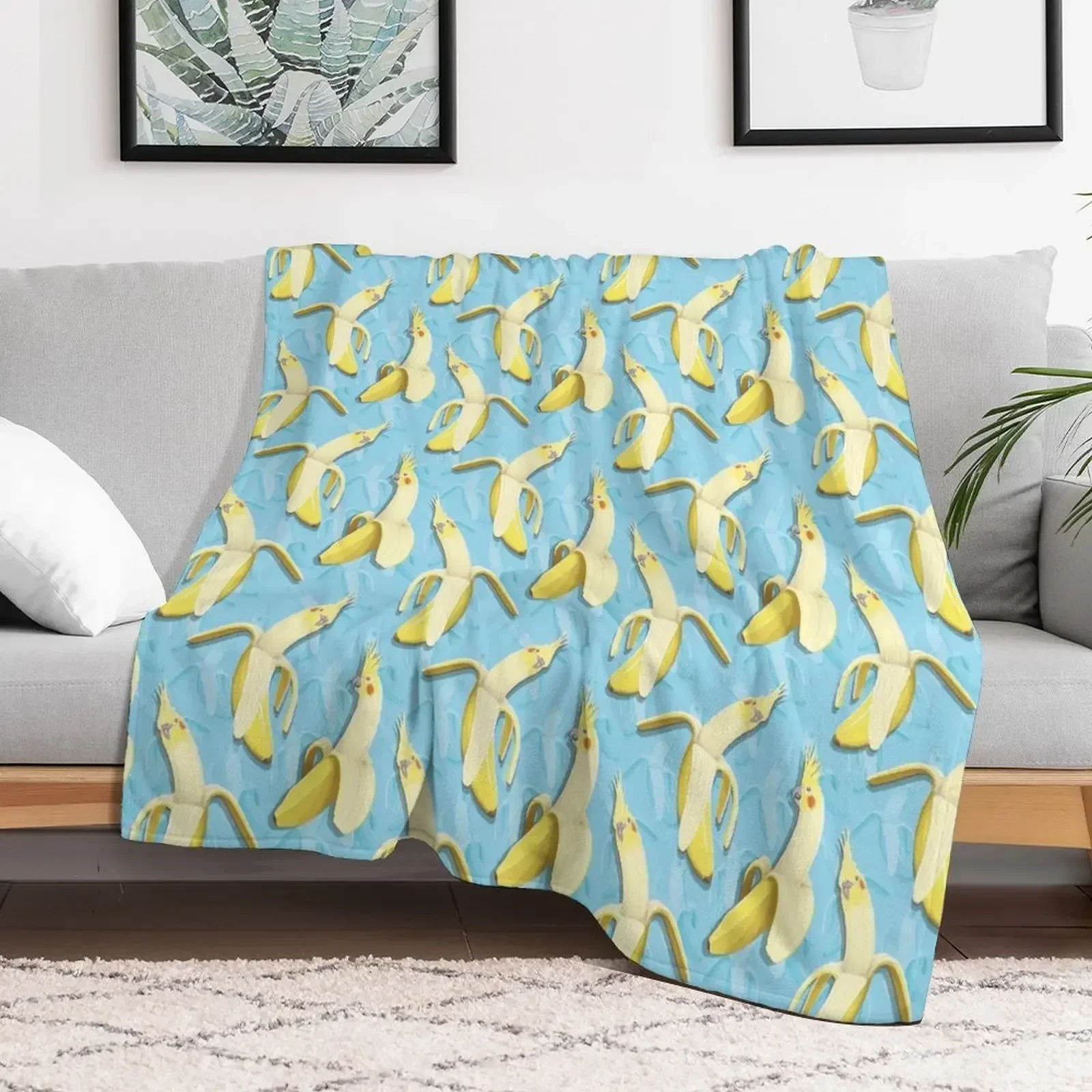 Bananaaaa! - Cockatiel Banana Pattern Throw Blanket Baby Tourist Blankets