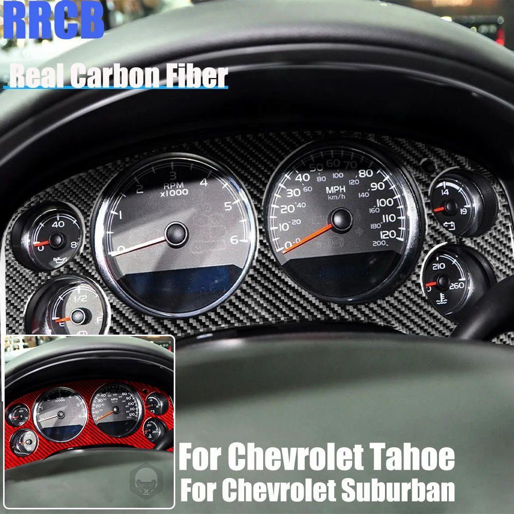 

Настоящие автомобильные аксессуары из углеродного волокна, панель спидометра, декоративная накладка, мягкая наклейка на чехол для Chevrolet Tahoe/Suburban 2007-2014